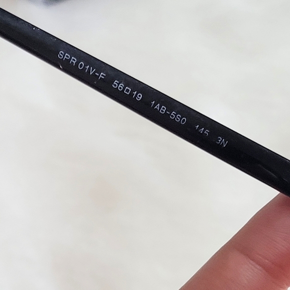 PRADA Sunglasses SPR 01V 1AB-5S0 Black Cat Eye Full Rim 56-20-145 - Picture 3 of 7